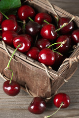 Cherries in basket