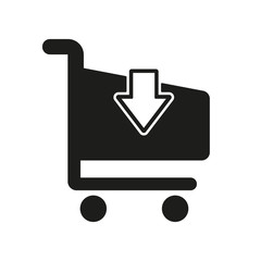The cart shoping icon. Shop Cart symbol. Flat