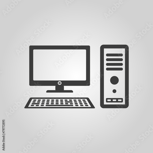 "The computer icon. PC symbol. Flat" Stock image and royalty-free