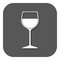 The wineglass icon. Goblet symbol. Flat