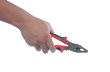 hand holding pliers