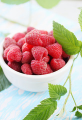 Fresh red raspberry