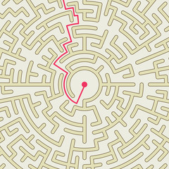 close-up look at circular maze