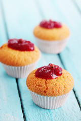 muffins with berry  jam