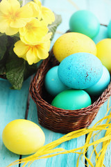 Still basket and eggs