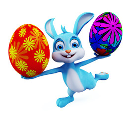 Easter Bunny with colorful eggs