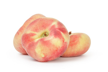asian flat peaches isolated
