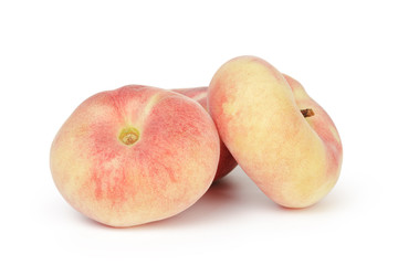 asian flat peaches isolated