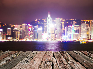 Hong Kong Skyline at Night - Blurred Photo bokeh