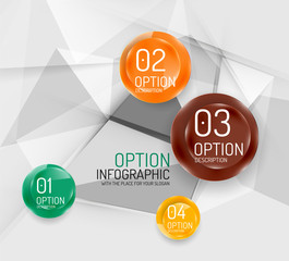 Business geometric option steps infographics