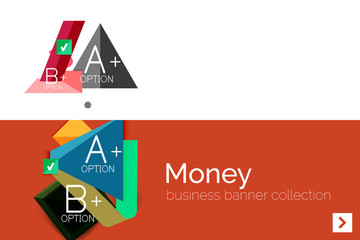 Infographic flat design banner with geometric diagram