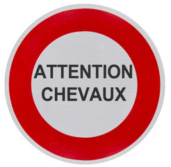 panneau danger attention chevaux
