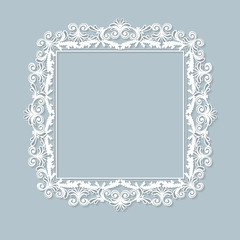 carved vintage frame made of paper for picture or photo