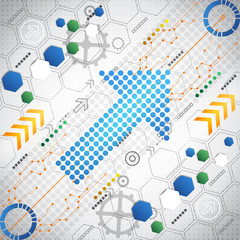 Abstract background with technology elements. vector