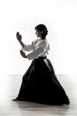 beautiful woman practicing Aikido  1 © operator1975