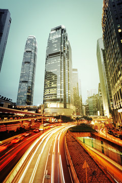 Night Traffic Hong Kong