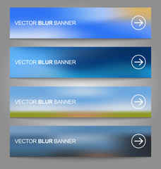 Set of vector banners blurry