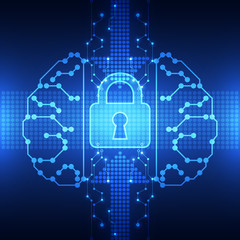 Abstract technology security network background, vector