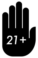 21 plus age limit icon