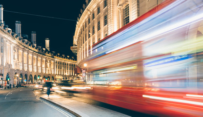 Fototapeta premium Regent Street view at night, London.