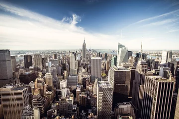 Fototapete Rund Blick von oben auf New York City © ikostudio