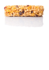Cereal bar over white background