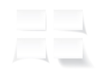Set of white stick note isolated on white background, vector
