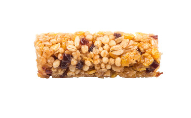 Cereal bar over white background