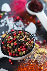different aromatic spices background