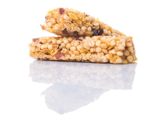 Cereal bar over white background