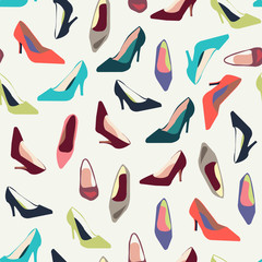 Pattern  of women's shoes with heels