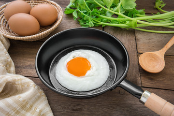 Fried egg in pan