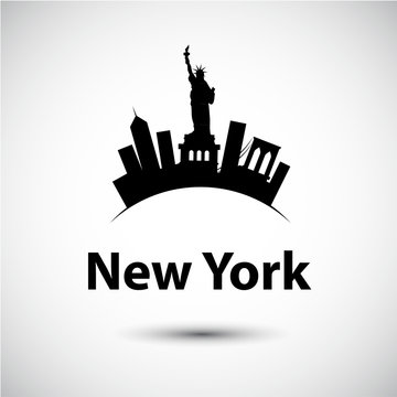 Vector silhouette of New York, USA