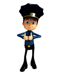 Policeman with thumbs up pose