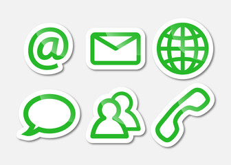 Kommunikation - Symbol Aufkleber - Konturen in Gr&uuml;n