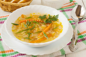 Traditional Russian cabbage soup