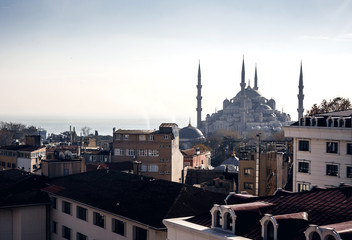 Buildings of Istanbul and Blue Mosque