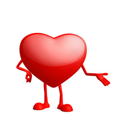 Heart character with presentation pose