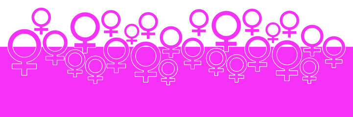 Pink Horizontal Background With Female Symbol