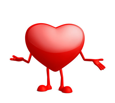 Heart character with presentation pose