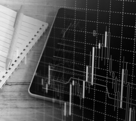 Business background. Market Analyze.Bar graphs