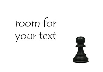 black pawn chess piece with room for your text 