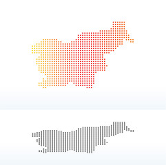 Obraz premium Map of Republic Slovenia with Dot Pattern