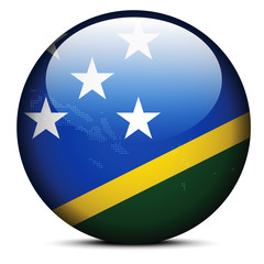 Map with Dot Pattern on flag button of Solomon Islands