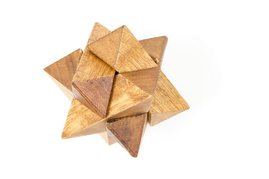 Wooden Puzzle, Isolated Image