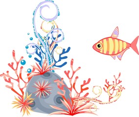 Coral reef and fish