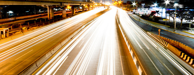 Light trails on the street