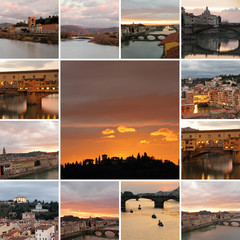 collection of fantastic images of Florence city at sunset time