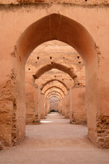 Fototapeta na wymiar Dar El Makhzen. Sultan Moulay Ismail stables in Meknes, Morocco