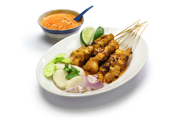 chicken satay, indonesian skewer cuisine